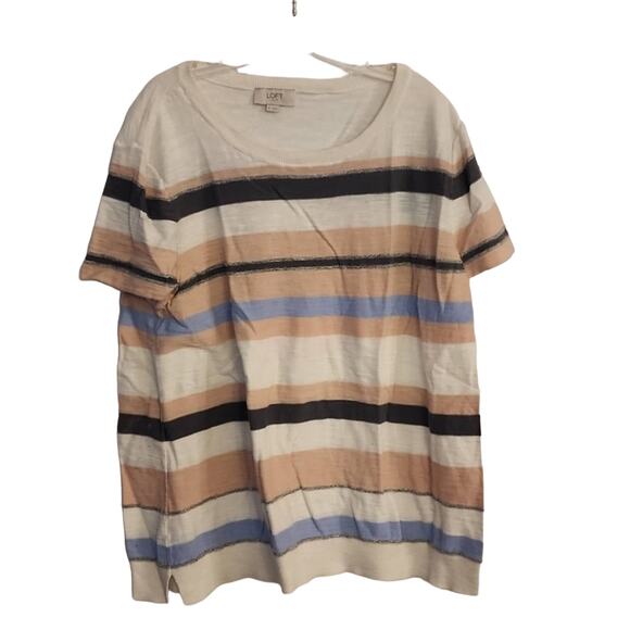 LOFT Striped Tee, XL - Picture 1 of 6